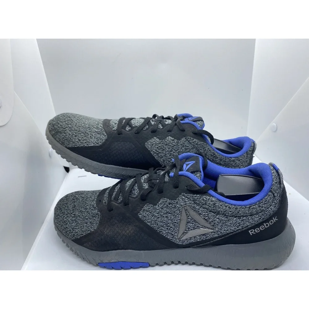 Mens Reebok Flexagon Flexweave Training Shoes Gray Black Blue 1Y3001 Size 10.5